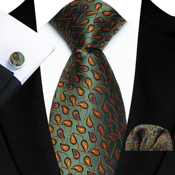 Set di 3 cravatte da uomo con motivo Paisley sottile