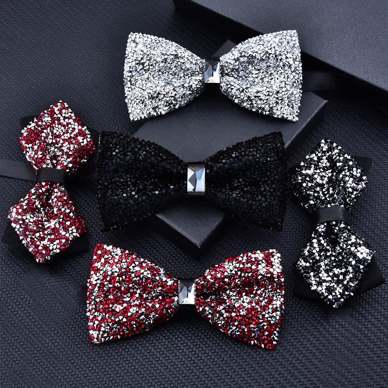 Papillon con strass di cristallo alla moda casual da uomo
