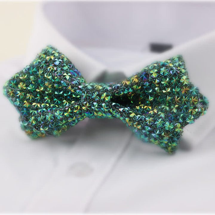 Papillon da uomo a forma di stella con doppio strato di strass appuntito
