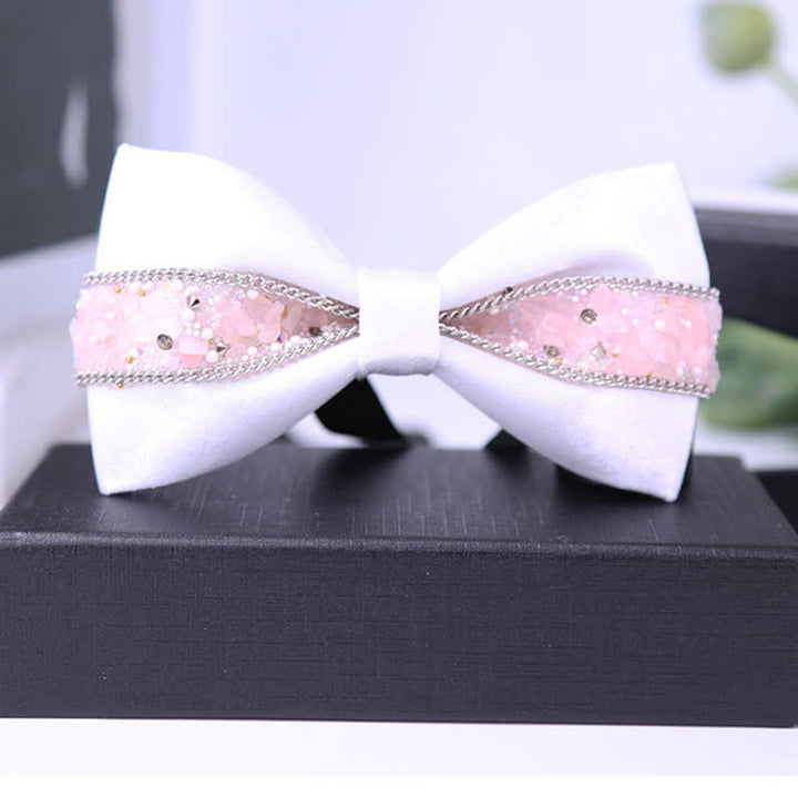 Papillon da uomo con strass e pietre scintillanti in nero