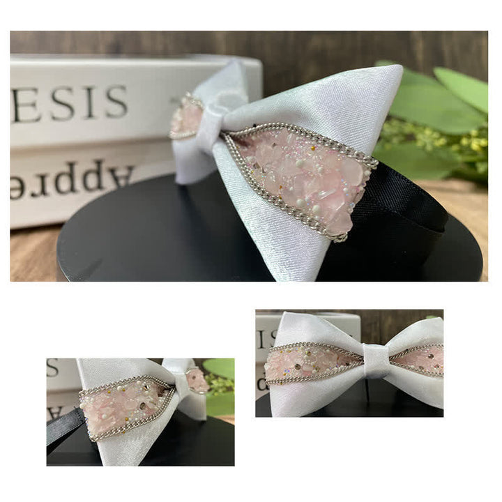 Papillon da uomo con strass e pietre scintillanti in nero
