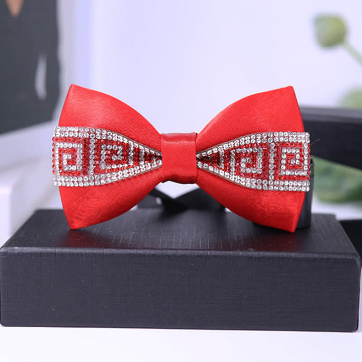 Papillon da uomo con strass e pietre scintillanti in nero