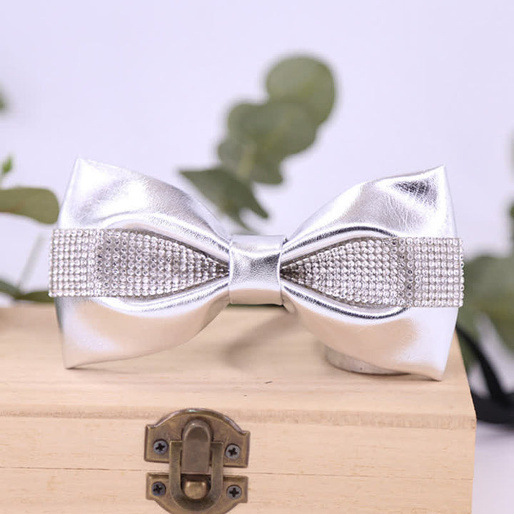 Papillon da uomo con strass e pietre scintillanti in nero
