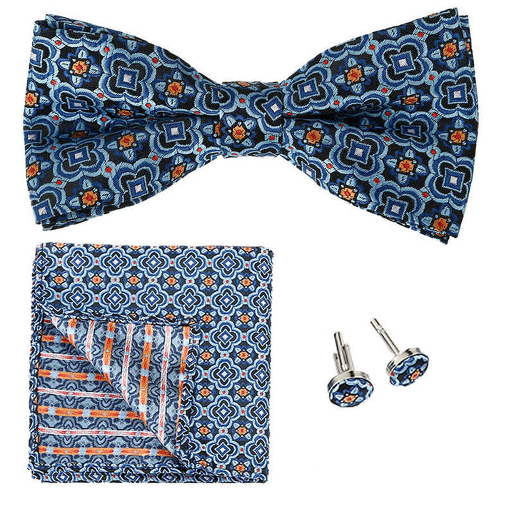 Set di 3 cravatte a farfalla con motivo geometrico da uomo