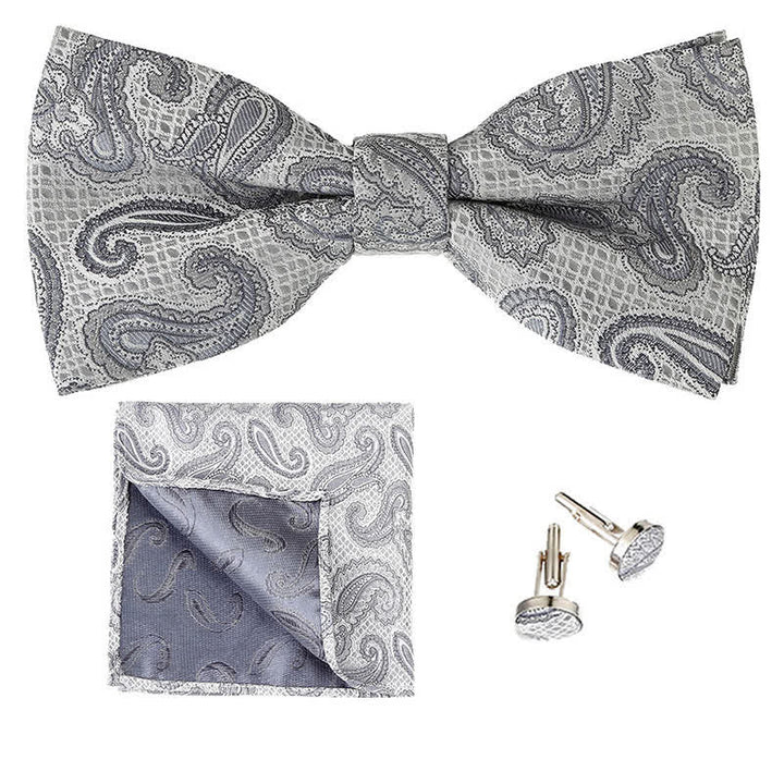 Set di 3 cravatte a farfalla classiche da uomo con motivo Paisley