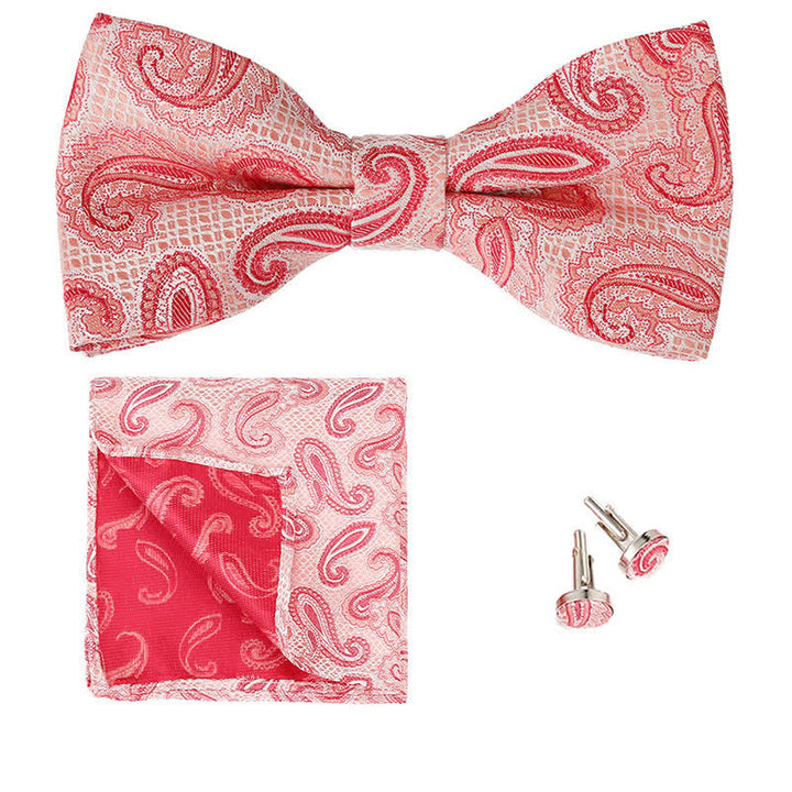 Set di 3 cravatte a farfalla classiche da uomo con motivo Paisley