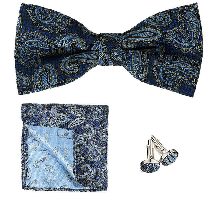 Set di 3 cravatte a farfalla classiche da uomo con motivo Paisley