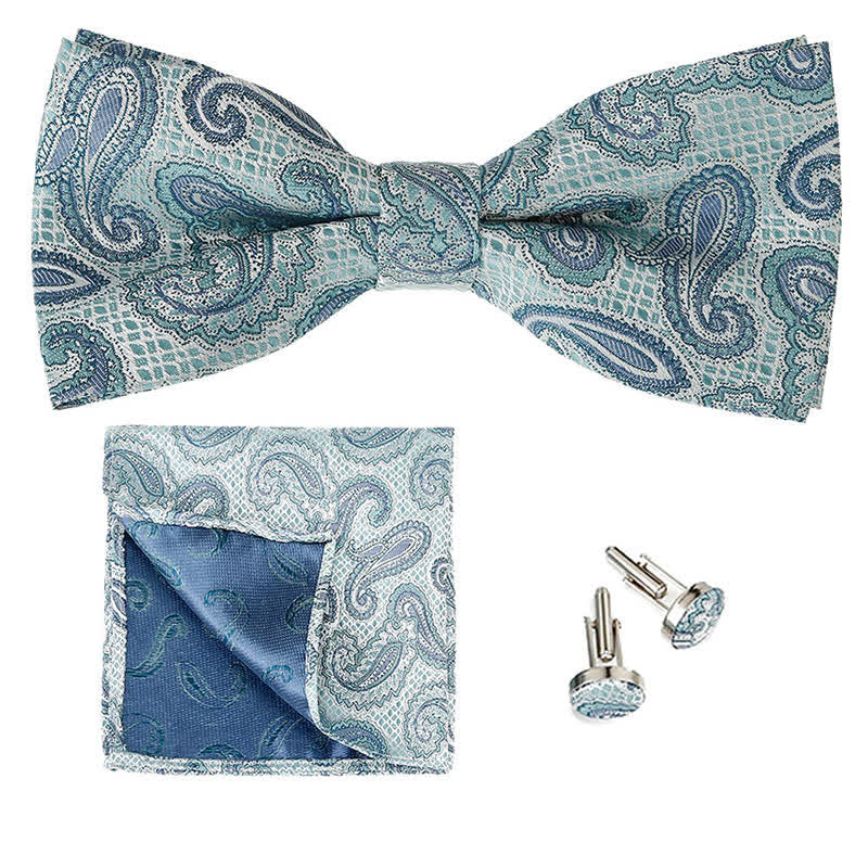 Set di 3 cravatte a farfalla classiche da uomo con motivo Paisley