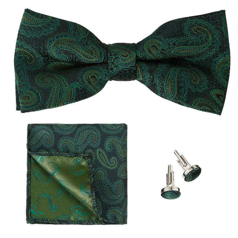 Set di 3 cravatte a farfalla classiche da uomo con motivo Paisley
