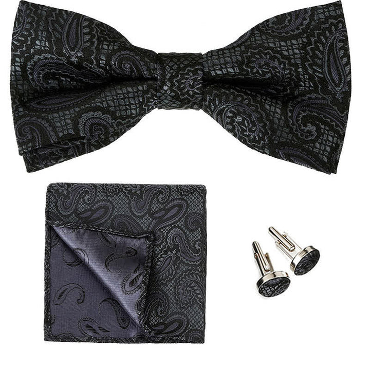 Set di 3 cravatte a farfalla classiche da uomo con motivo Paisley
