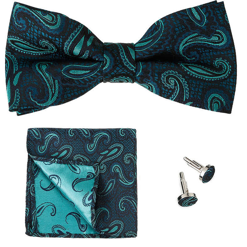 Set di 3 cravatte a farfalla classiche da uomo con motivo Paisley