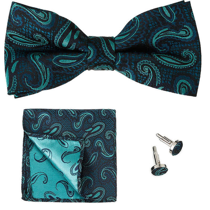 Set di 3 cravatte a farfalla classiche da uomo con motivo Paisley