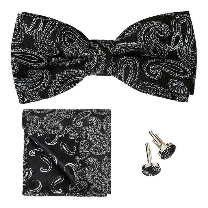 Set di 3 cravatte a farfalla classiche da uomo con motivo Paisley