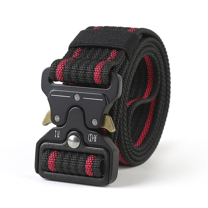 Cintura tattica con bottoni di rilascio resistenti da uomo - Nero e rosso - 48" - image 0