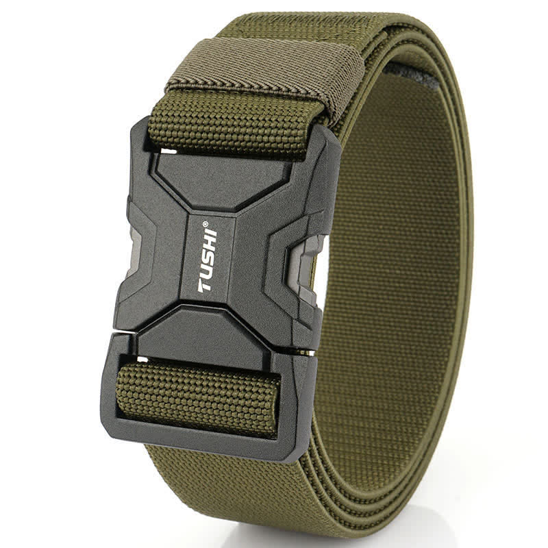 Cintura tattica elastica con fibbia a sgancio rapido semplice da uomo - Verde militare - 48" - image 7