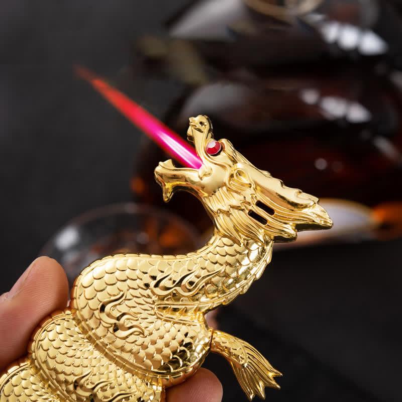Accendino a butano ricaricabile creativo e unico a forma di drago