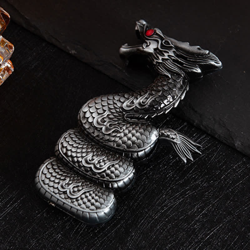Accendino a butano ricaricabile creativo e unico a forma di drago - Argento antico - image 8