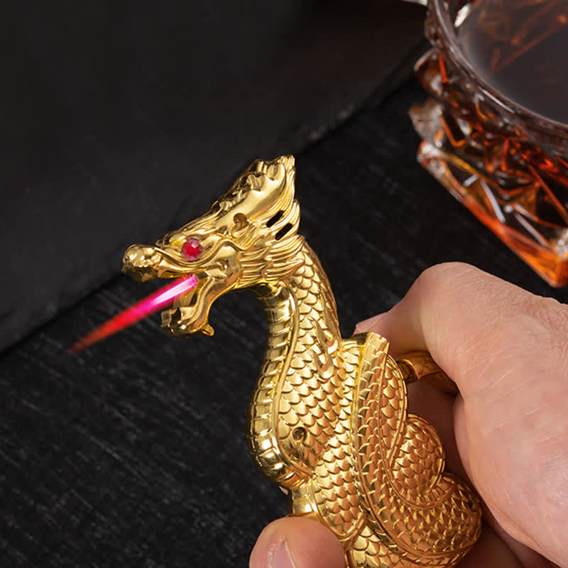 Accendino a butano ricaricabile creativo e unico a forma di drago