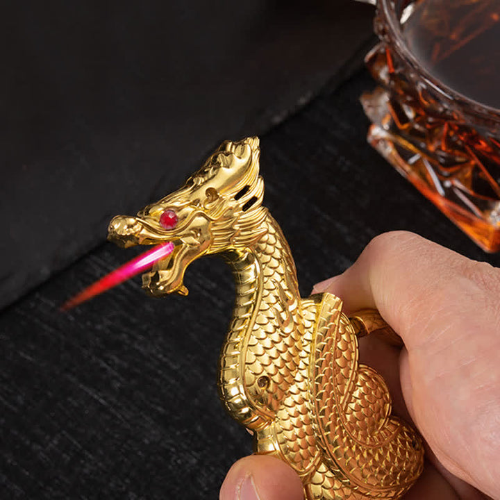 Accendino a butano ricaricabile creativo e unico a forma di drago