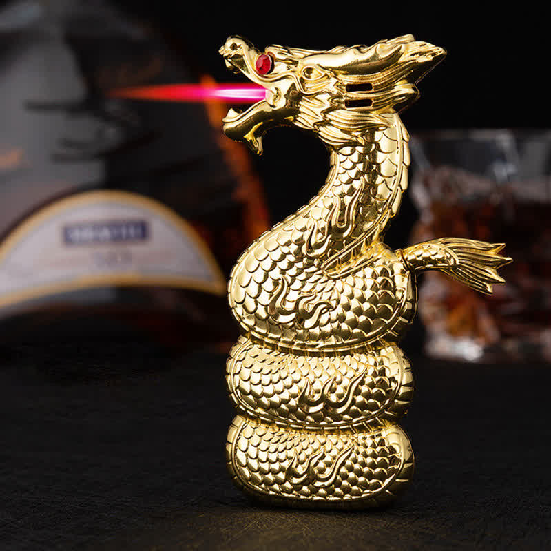 Accendino a butano ricaricabile creativo e unico a forma di drago