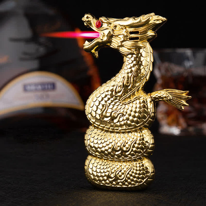 Accendino a butano ricaricabile creativo e unico a forma di drago