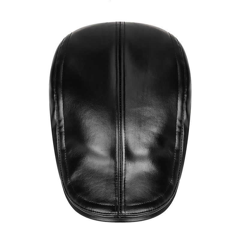 Cappello basco caldo invernale casual nero con paraorecchie