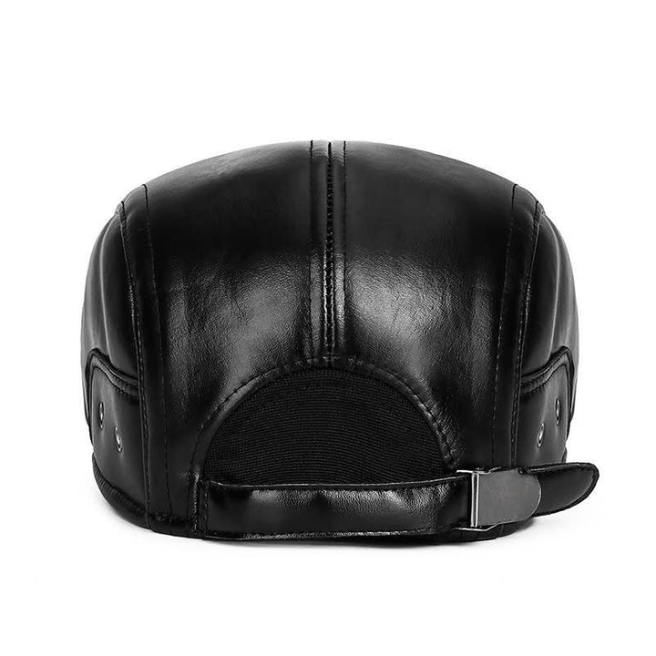 Cappello basco caldo invernale casual nero con paraorecchie