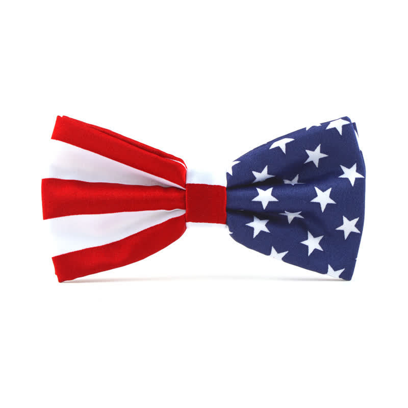 Set di 3 fazzoletti con papillon e cravatta stampati con bandiera americana da uomo