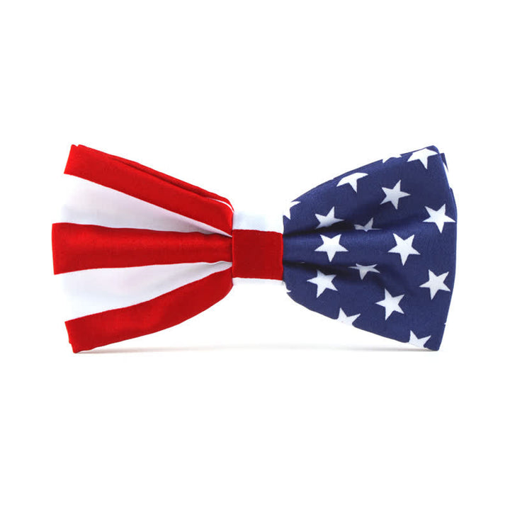 Set di 3 fazzoletti con papillon e cravatta stampati con bandiera americana da uomo