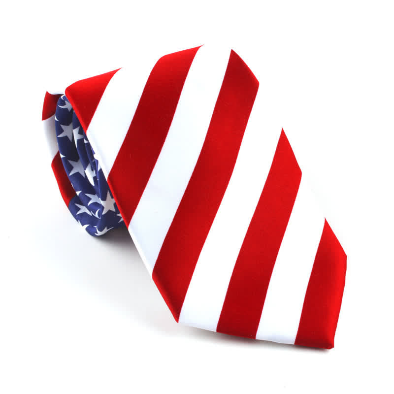 Set di 3 fazzoletti con papillon e cravatta stampati con bandiera americana da uomo - Cravatta - image 5