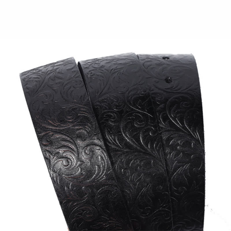 Cintura classica in pelle con stampa floreale splendidamente impressa
