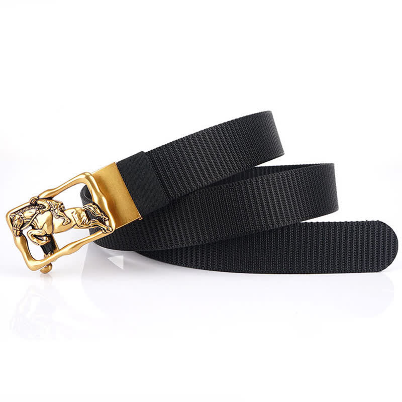 Cintura in nylon con fibbia automatica cava da equitazione da uomo
