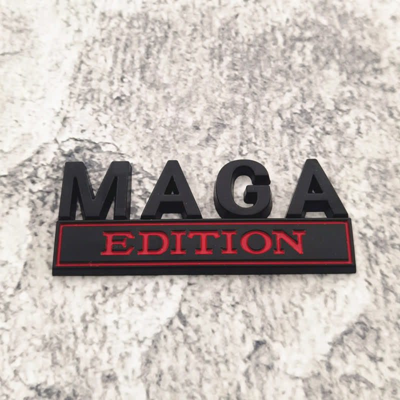 Adesivo in metallo per auto MAGA EDITION
