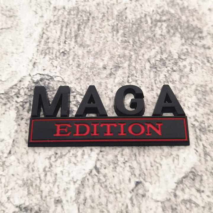 Adesivo in metallo per auto MAGA EDITION