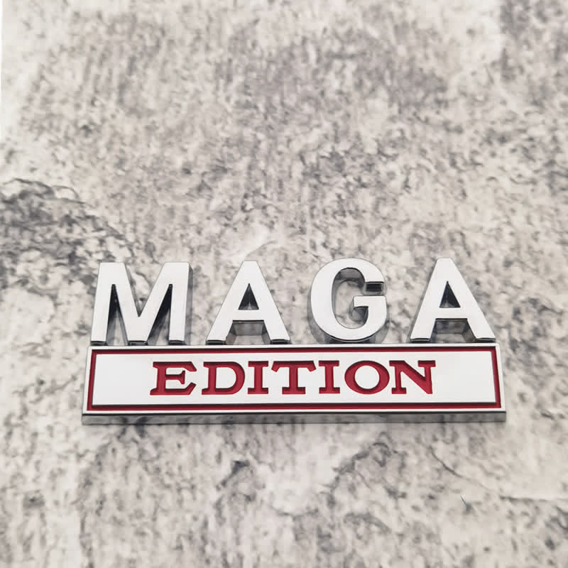 Adesivo in metallo per auto MAGA EDITION