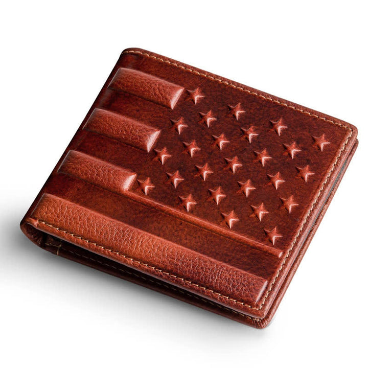 Portafoglio in pelle goffrata con bandiera americana patriottica