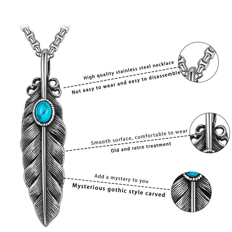 Collana tribale nativa con piume turchesi da uomo