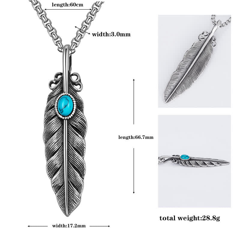 Collana tribale nativa con piume turchesi da uomo
