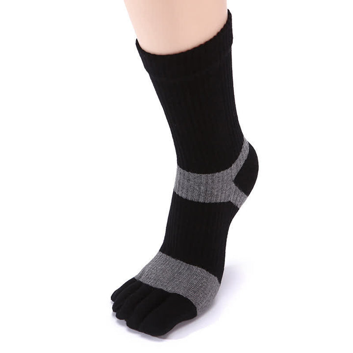 Calzini Five Fingers Crew da uomo con colori coordinati - Nero - 6 paia - Taglia unica (US 6.5 - US 10) - image 9