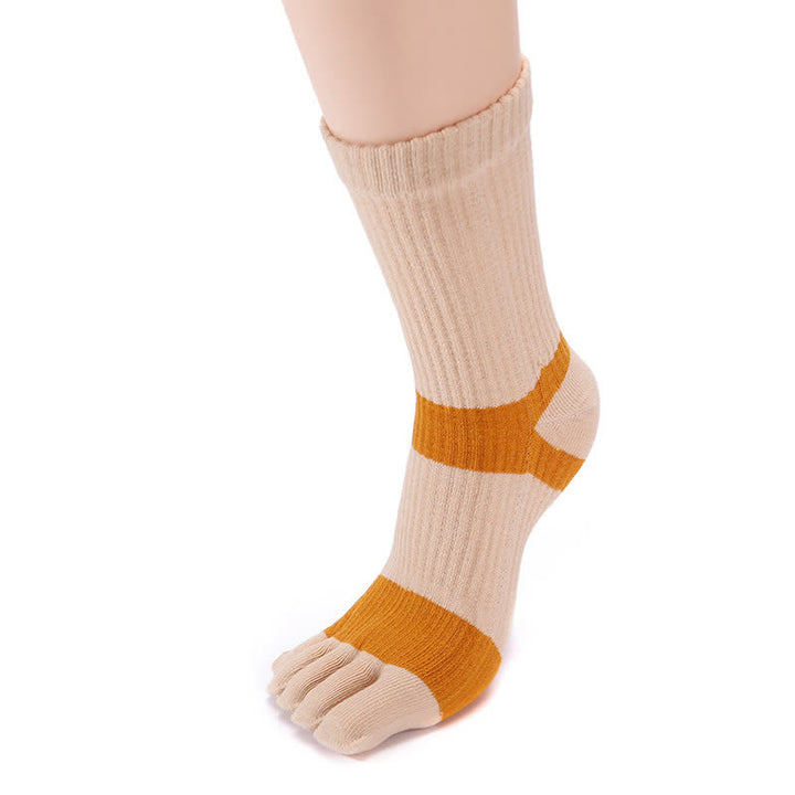 Calzini Five Fingers Crew da uomo con colori coordinati - Cachi - 6 paia - Taglia unica (US 6.5 - US 10) - image 3
