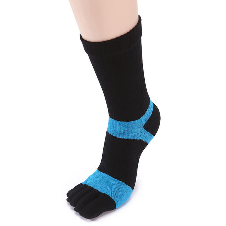Calzini Five Fingers Crew da uomo con colori coordinati - Nero e blu - 6 paia - Taglia unica (US 6.5 - US 10) - image 10