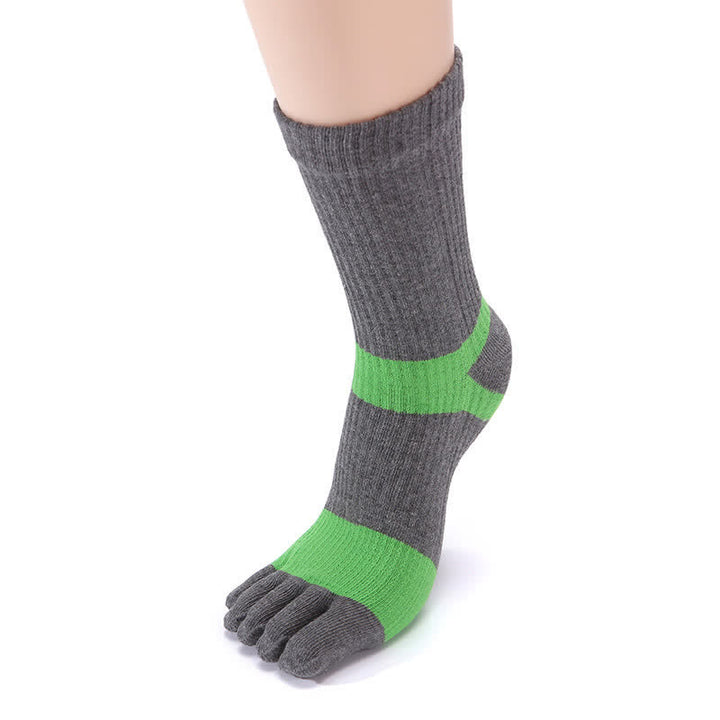 Calzini Five Fingers Crew da uomo con colori coordinati - Grigio e verde - 6 paia - Taglia unica (US 6.5 - US 10) - image 11
