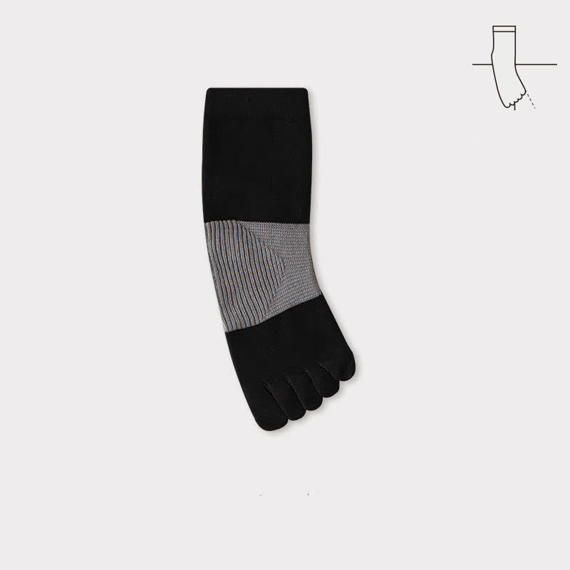 Calzini da uomo Comfort in puro cotone con cinque dita divise - Nero - 6 paia - Taglia unica (US 6.5 - US 10) - image 9