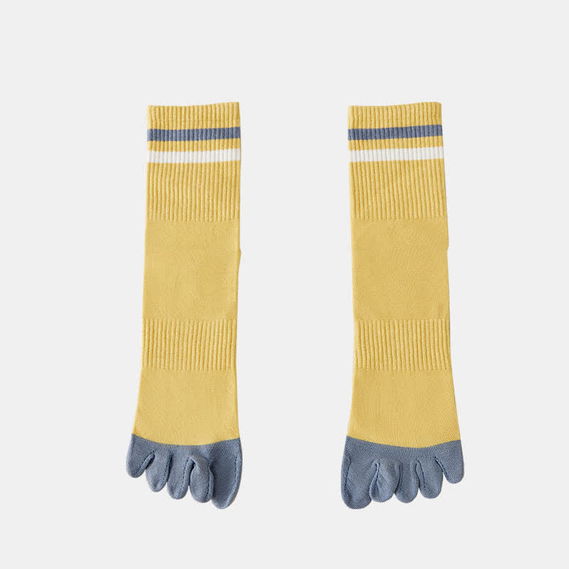 Calzini Five Fingers Crew a righe abbinate da uomo - Giallo - 6 paia - Taglia unica (US 6.5 - US 10) - image 12
