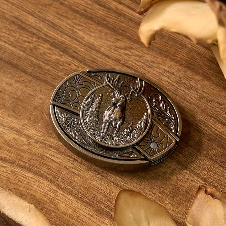 Set di anelli con ciondolo a forma di toro con corna di cervo fai da te, fibbia per cintura con coltello nascosto