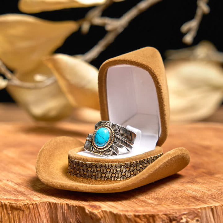 Set di anelli con collana e piuma turchese fai da te con fibbia per cintura con coltello nascosto Angle Wing - image 7