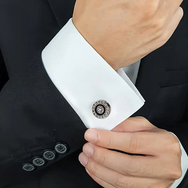 Set di gemelli da uomo con bottoni a pressione eleganti e originali, 1 paio
