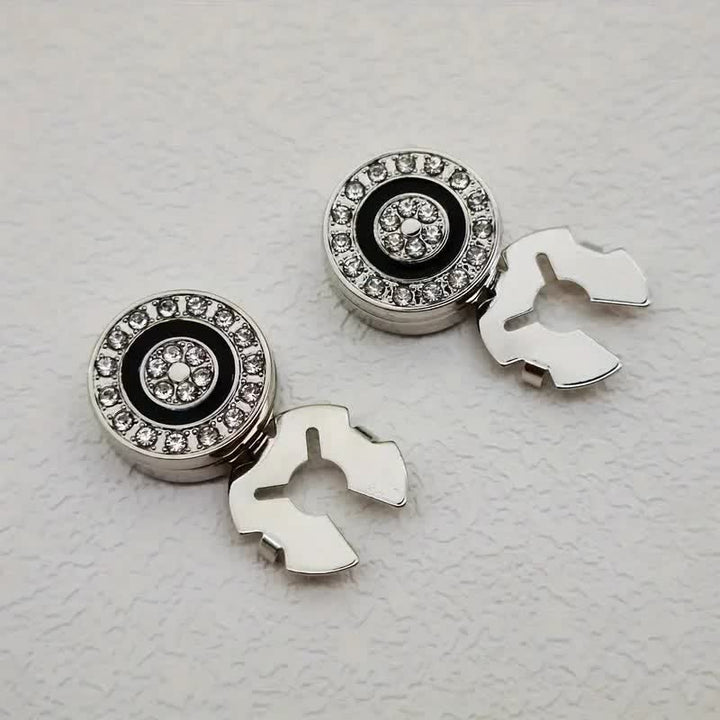 Set di gemelli da uomo con bottoni a pressione eleganti e originali, 1 paio - Argento - image 7