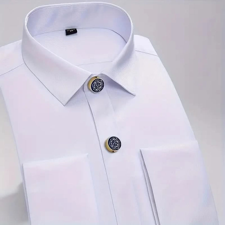 Gemelli da uomo, 1 paio, con bottoni a pressione blu floreali - image 4