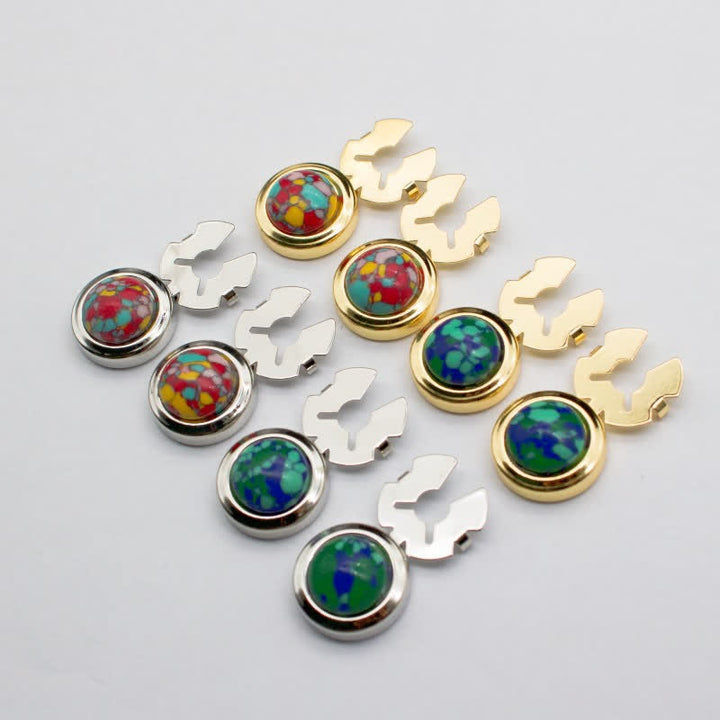 Gemelli da uomo, 1 paio, con bottoni a pressione in resina barocca - image 0